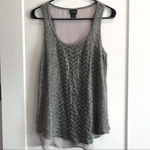 Daytrip Tank Top Gray Metallic Chevron Size Medium